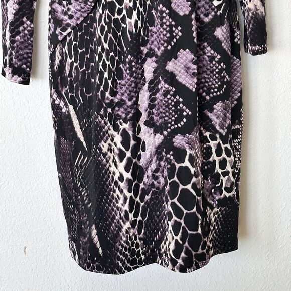 NWT David Meister 2 snake print Long Sleeve Faux Wrap Jersey Dress - Picture 8 of 16